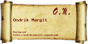 Ondrik Margit névjegykártya
